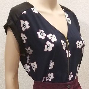 Express Indigo White Magenta Silky Floral Gramercy